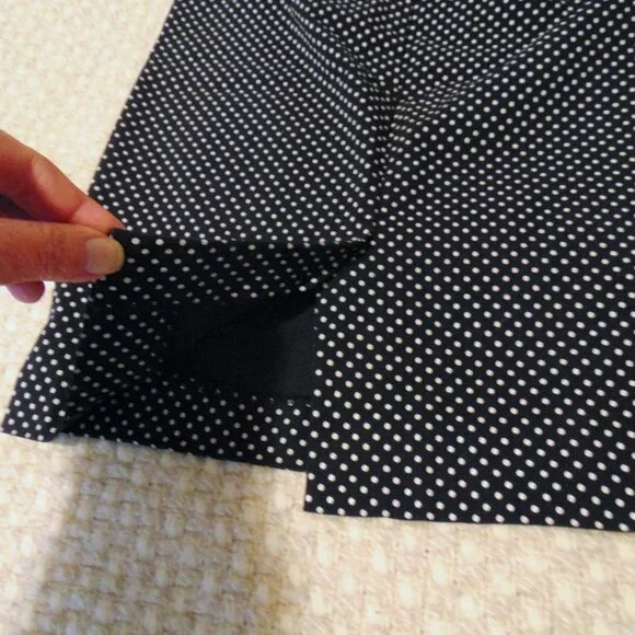 The Limited Polka Dot Stretch Pencil Skirt 2 Minimalist Office Retro Black White - Picture 5 of 8